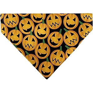 Buckle-Down Jack O Lantern Collage Slip-On Dog Bandana, Orange