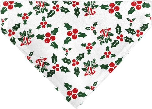 Show full view: Buckle-Down Holly Mistletoe Slip-On Dog Bandana, Green slide 3 of 7