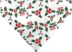 Buckle-Down Holly Mistletoe Slip-On Dog Bandana, Green