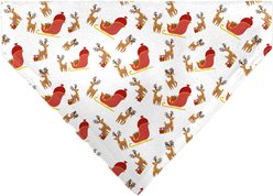 Buckle-Down Christmas Holiday Santa Reindeers & Sleigh Collage Slip-On Dog Bandana, White