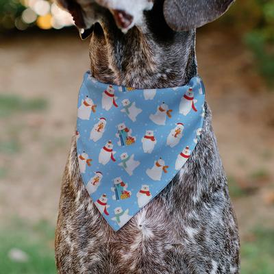 Show full view: Buckle-Down Christmas Holiday Polar Bear Poses Slip-On Dog Bandana, Baby Blue slide 5 of 6