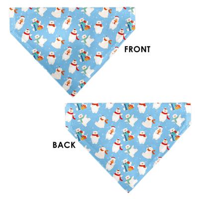 Show full view: Buckle-Down Christmas Holiday Polar Bear Poses Slip-On Dog Bandana, Baby Blue slide 3 of 6