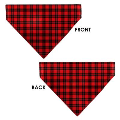 Show full view: Buckle-Down Christmas Holiday Pajama Plaid Slip-On Dog Bandana, Red/Black slide 3 of 6