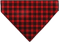 Buckle-Down Christmas Holiday Pajama Plaid Slip-On Dog Bandana, Red/Black