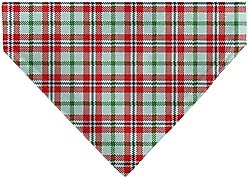 Buckle-Down Christmas Holiday Pajama Plaid Slip-On Dog Bandana, Beige/Red/Green slide 2 of 6