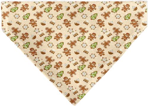 Show full view: Buckle-Down Christmas Holiday Decorated Gingerbread Cookies Collage Slip-On Dog Bandana, Tan slide 2 of 6