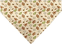Buckle-Down Christmas Holiday Decorated Gingerbread Cookies Collage Slip-On Dog Bandana, Tan