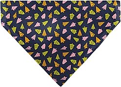 Buckle-Down Holiday Christmas Trees Collage Slip-On Dog Bandana, Navy