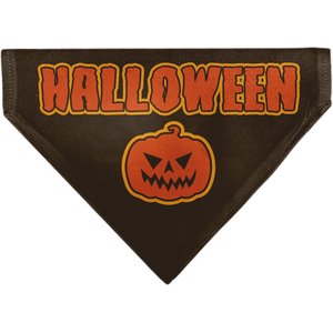 Buckle-Down Halloween Jack O Lantern Pumpkin Slip-On Dog Bandana, Black