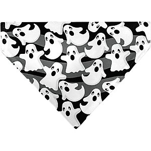 Buckle-Down Ghosts Scattered Slip-On Dog Bandana, White