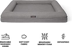 Nandog Memory Foam Orthopedic Dog Bed, Gray, Large slide 2 of 6