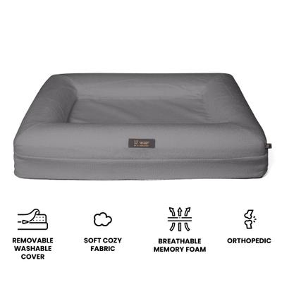 Show full view: Nandog Memory Foam Orthopedic Dog Bed, Gray, Medium slide 3 of 5