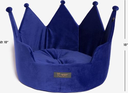 Show full view: Nandog Prive Collection Crown Dog & Cat Bed, Blue slide 5 of 8
