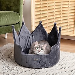 Nandog Prive Collection Crown Dog & Cat Bed, Dark Gray