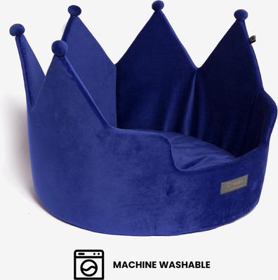Show full view: Nandog Prive Collection Crown Dog & Cat Bed, Blue slide 4 of 8
