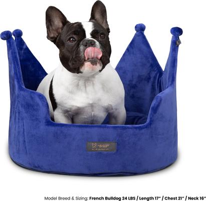 Show full view: Nandog Prive Collection Crown Dog & Cat Bed, Blue slide 3 of 8