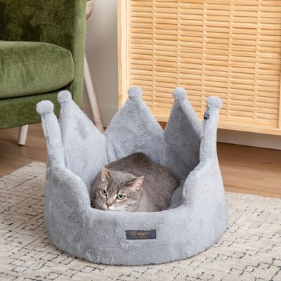 Nandog Nandog Prive Collection Crown Cloud Dog & Cat Bed, Royal Gray