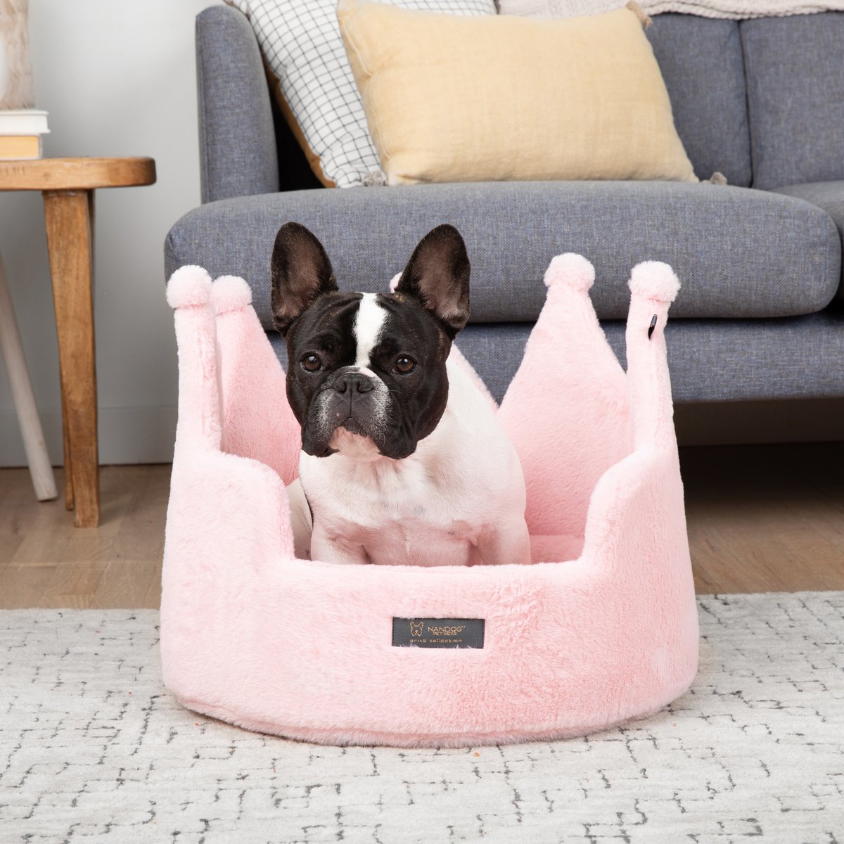 Nandog Prive Collection Crown Cloud Dog & Cat Bed, Royal Blush