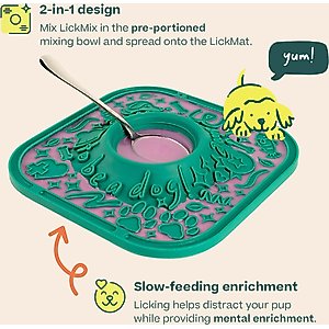 Woof LickMat No Slip Silicone Dog Slow Feeder Mat, Lavender