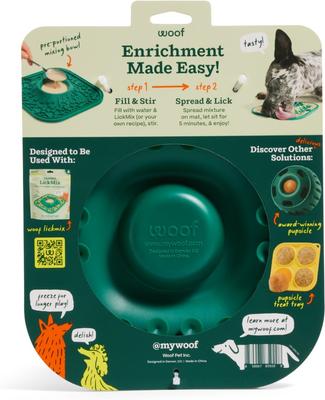 Show full view: Woof LickMat No Slip Silicone Dog Slow Feeder Mat, Forest Green slide 2 of 8