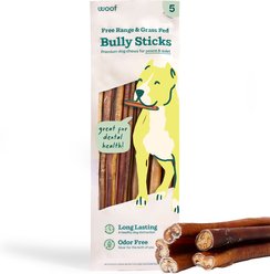 Woof High Protein 12-inch Bully Stick Dog Chew, 5 count slide 1 of 6