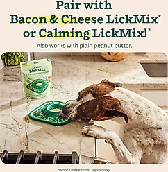 Woof LickMat No Slip Silicone Dog Slow Feeder Mat, Forest Green slide 2 of 7