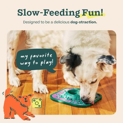 Show full view: Woof LickMat No Slip Silicone Dog Slow Feeder Mat, Forest Green slide 3 of 8