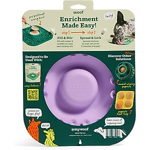 Woof LickMat No Slip Silicone Dog Slow Feeder Mat, Lavender