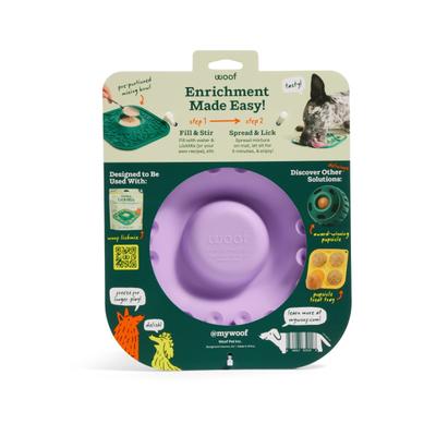 Show full view: Woof LickMat No Slip Silicone Dog Slow Feeder Mat, Lavender slide 3 of 9