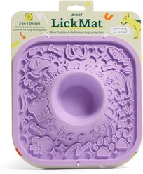 Woof LickMat No Slip Silicone Dog Slow Feeder Mat, Lavender