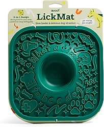 Woof LickMat No Slip Silicone Dog Slow Feeder Mat, Forest Green
