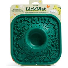 Woof LickMat No Slip Silicone Dog Slow Feeder Mat, Forest Green
