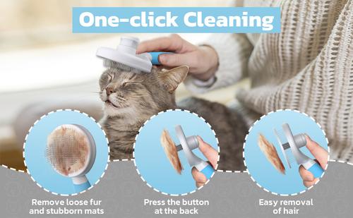 Show full view: Yafylly Short & Long Haired Detangling Cat Brush, Blue slide 9 of 9