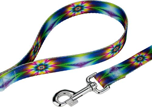 Show full view: Country Brook Petz Tie Dye Flowers Dog Leash, Medium: 6-ft long, 5/8-in wide slide 5 of 6