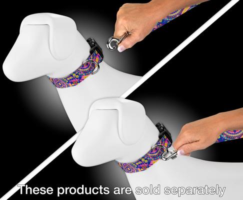 Show full view: Country Brook Petz Blue Boho Mandala Dog Leash, Medium: 4-ft long, 5/8-in wide slide 3 of 5