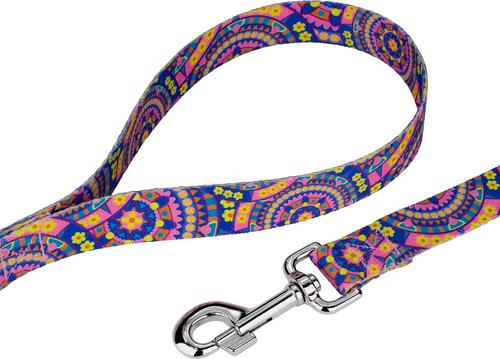 Show full view: Country Brook Petz Blue Boho Mandala Dog Leash, Medium: 4-ft long, 5/8-in wide slide 4 of 5