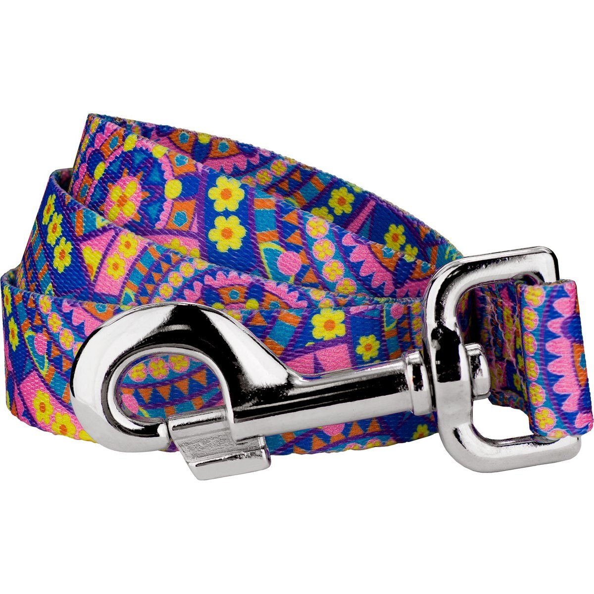 Country Brook Petz Blue Boho Mandala Dog Leash, Large: 4-ft long, 1-in wide