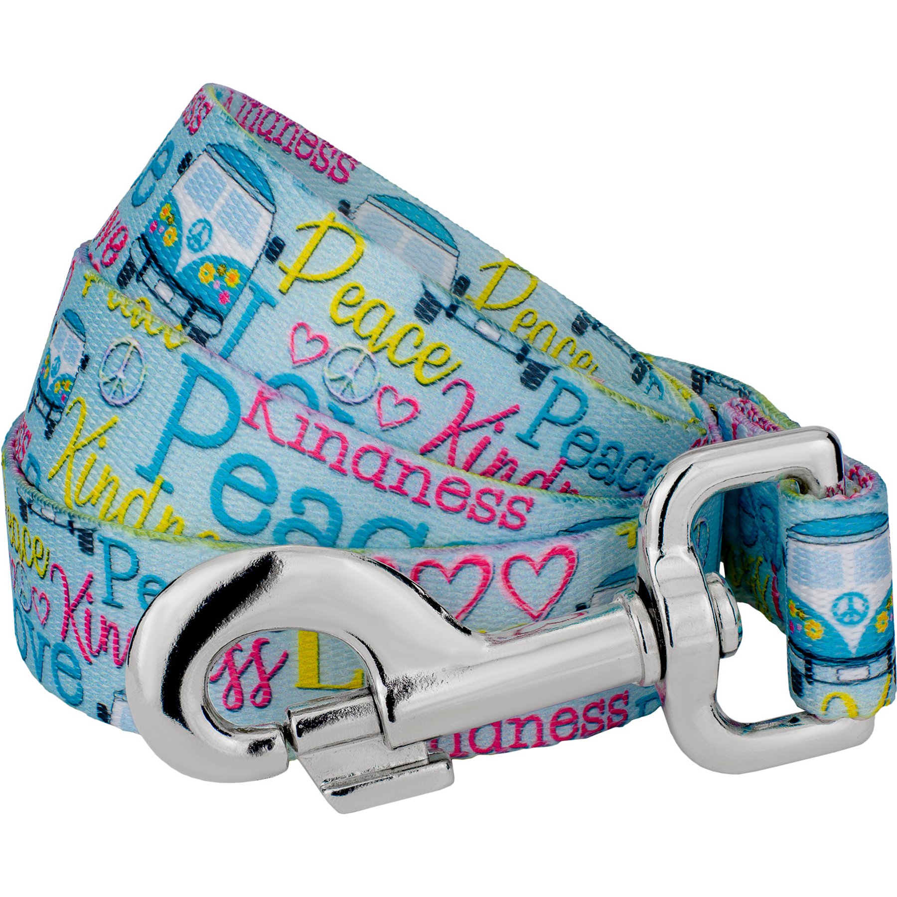 Country Brook Petz Love & Peace Dog Leash, Small: 4-ft long, 1/2-in wide