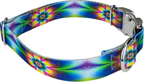 Show full view: Country Brook Petz Premium Tie Dye Flowers Dog Collar, X-Large: 18 to 26-in neck, 1-in wide slide 7 of 8