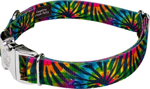 Show full view: Country Brook Petz Premium Tie Dye Stripes Dog Collar, Small: 11 to 13-in neck, 5/8-in wide slide 6 of 8