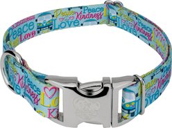 Country Brook Petz Premium Love & Peace Dog Collar, Small: 11 to 13-in neck, 5/8-in wide