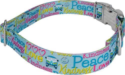 Show full view: Country Brook Petz Premium Love & Peace Dog Collar, Small: 11 to 13-in neck, 5/8-in wide slide 4 of 5