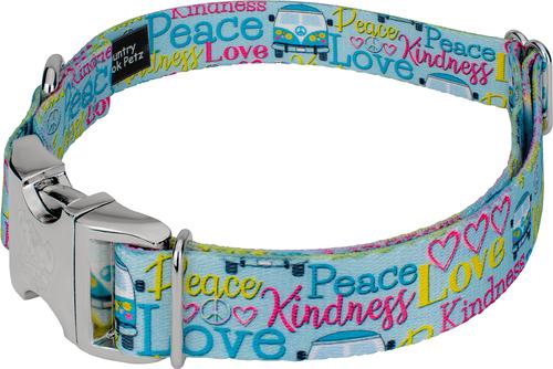 Show full view: Country Brook Petz Premium Love & Peace Dog Collar, Small: 11 to 13-in neck, 5/8-in wide slide 3 of 5