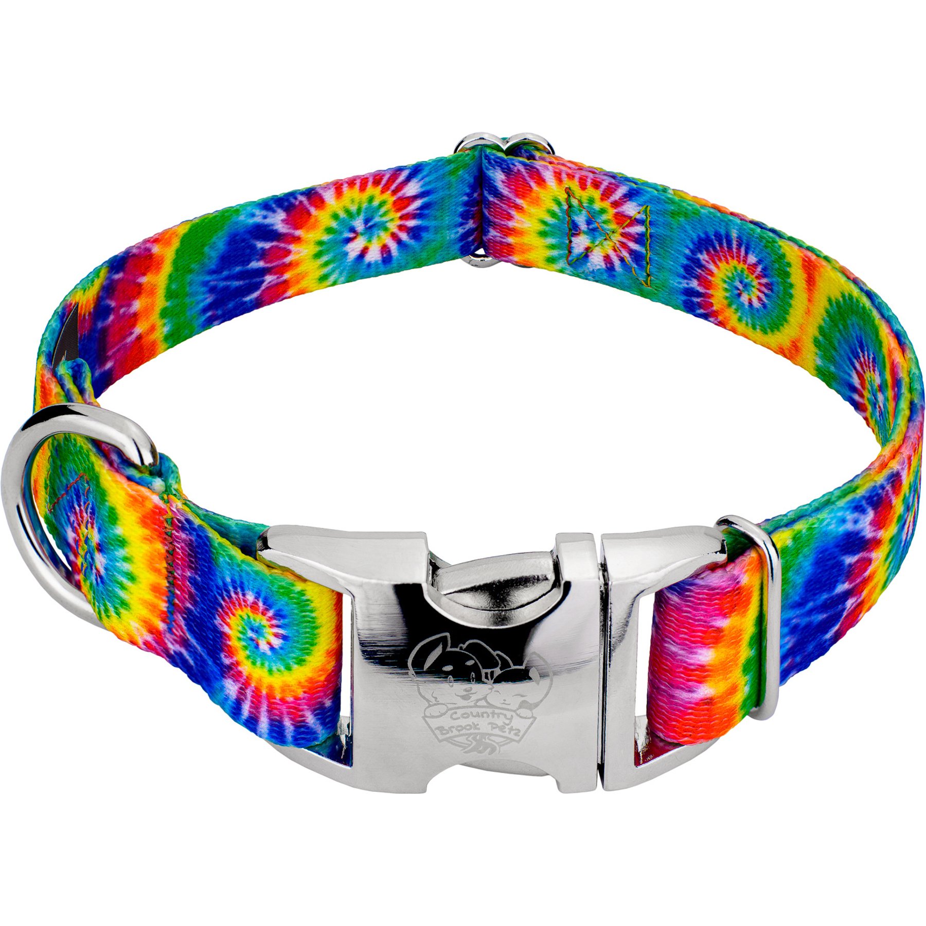 Country Brook Petz Premium Classic Tie Dye Dog Collar, Medium: 13 to 16-in neck, 1-in wide
