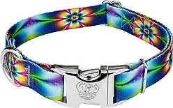 Country Brook Petz Premium Tie Dye Flowers Dog Collar, Large: 16 to 22-in neck, 1-in wide