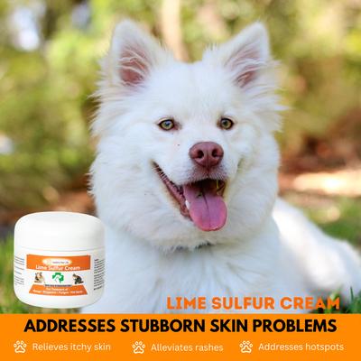 Show full view: Healthy Paw Life Lime Sulfur Cream Itchy & Dry Skin Veterinary Treatment for Dogs & Cats, 4-oz jar slide 5 of 8