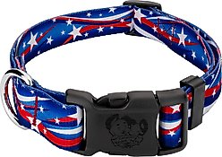 Country Brook Design Deluxe Star Spangled Dog Collar, Small: 11 to 13-in neck, 5/8-in wide
