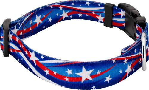 Show full view: Country Brook Design Deluxe Star Spangled Dog Collar, Large: 16 to 22-in neck, 1-in wide slide 5 of 7