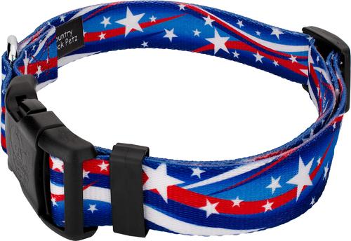 Show full view: Country Brook Design Deluxe Star Spangled Dog Collar, Large: 16 to 22-in neck, 1-in wide slide 4 of 7