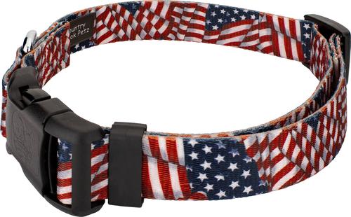 Show full view: Country Brook Design Patriotic Tribute Deluxe Dog Collar, Small: 11 to 13-in neck, 5/8-in wide slide 3 of 6
